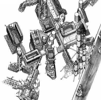 Fig 12 Archigram plug-in city from MIT
Peter Cook, Archigram